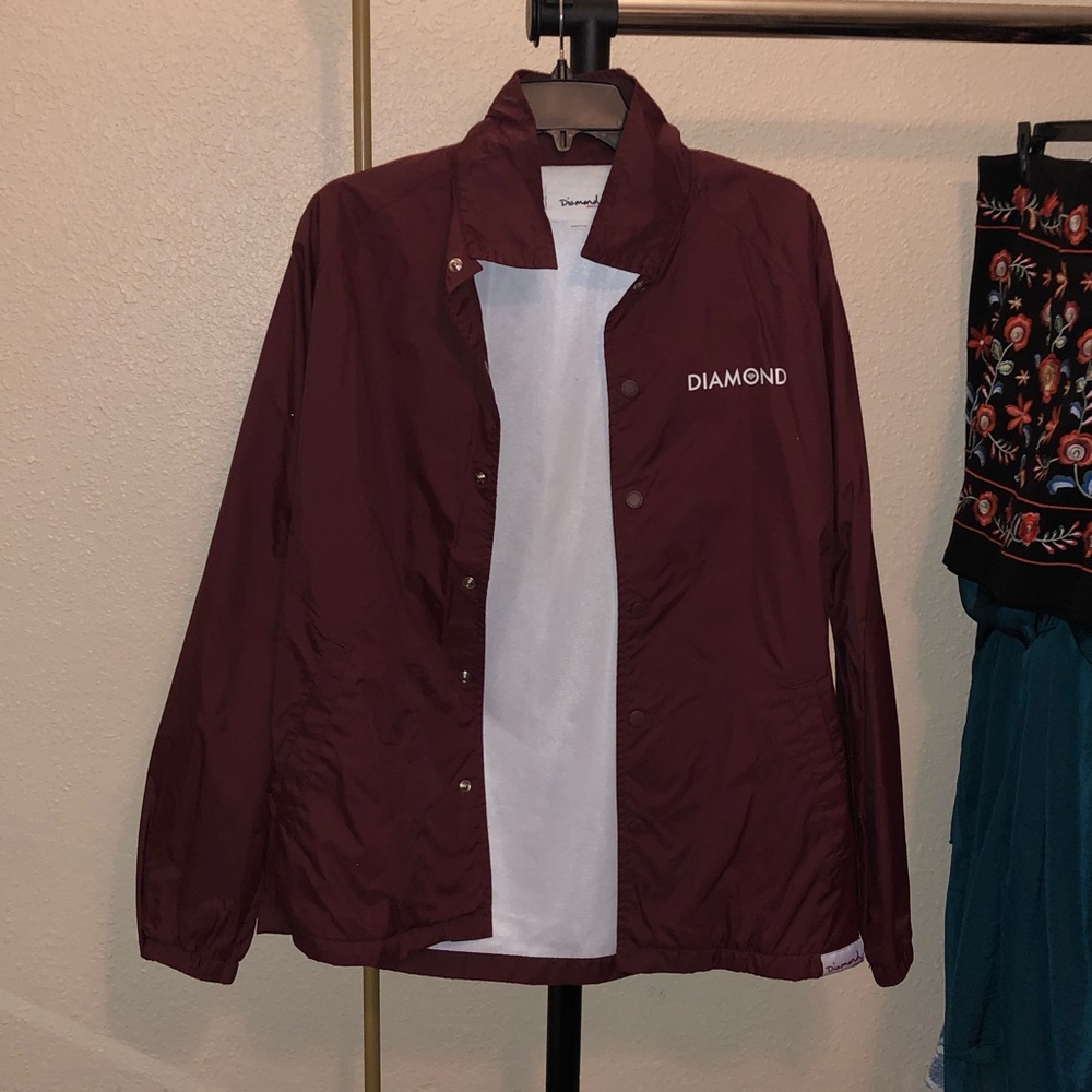 SOLD •Diamond Supply Co maroon windbreaker